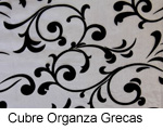 Cubre Organza Grecas Negras