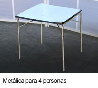 Metálica cuadrada para 4 personas