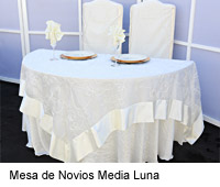 Mesa de novios media luna