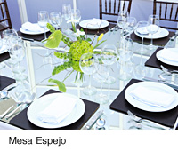 Mesa con cubierta espejo